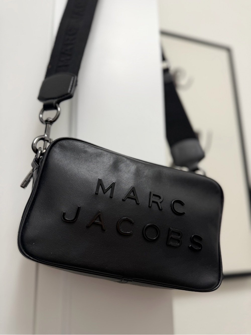 Marc Jacobs Black Embossed Logo Belt Bag
